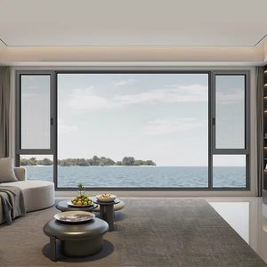 Fenêtre à battant moderne en alliage d'aluminium, best-seller, avec isolation thermique, verre trempé et moustiquaire en acier inoxydable pour maisons résidentielles - Product Image 1
