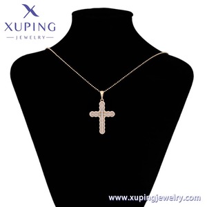 X000759182 Ювелирные изделия XUPING, позолоченные 18-каратным золотом, с синтетическим кубическим цирконием, полностью инкрустированные, модный крупный кулон-крест - Product Image 4