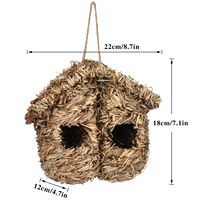 LUOYING GARDEN OUTDOOR COLLECTION Cage à oiseaux suspendue double porte Wuzhicao en fibre végétale écologique et mobile pour l'extérieur