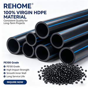 REHOME PN16 Sdr11 Sdr 17 Pe100 110mm <strong>150mm</strong> 250mm 900mm Dn1000 Polyethylene Hdpe Water <strong>Pipe</strong> - Product Image 1