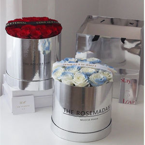 กล่องใส่ดอกไม้สดสำหรับวันวาเลนไทน์กล่องใส่ช่อดอกไม้กระจกลายดอกกุหลาบศิลปะดอกไม้กล่องของขวัญกระดาษหรูหราสำหรับการจัดเรียง - Product Image 2