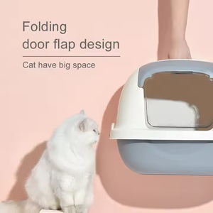PAKEWAY 2025 nouveau auto-nettoyant fermé à capuche écologique grand espace chat toilette chat litière avec pelle - Product Image 5