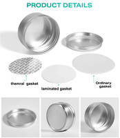 Boîte en aluminium à couvercle torsadé et fileté, plusieurs tailles de capacité, couleurs personnalisées, impression de logo sur autocollant pour petits articles