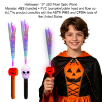 Baguette Lumineuse LED en Fibre Optique Écologique PVC/ABS pour Halloween, Motif Citrouille et Crâne, Jouet Clignotant pour Enfants, Événements Nocturnes et Fêtes Scolaires