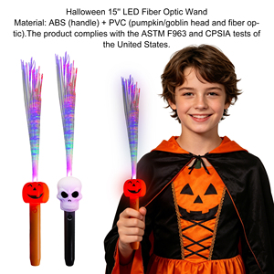 Varita de Fibra Óptica LED Ecológica de PVC/ABS para Halloween, Juguete Luminoso con Diseño de Calabaza y Calavera para Niños, Eventos Nocturnos y Fiestas Escolares - Product Image 2