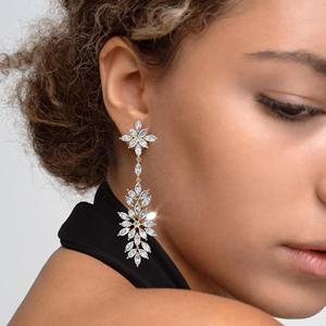 New Best selling 11.12Ct Marquise Diamond Drop Earrings_ 14K Gold Bridal Chandelier - Product Image 4