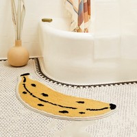 Tapis et tapis en microfibre super doux à motif de banane, lavables, imprimés de fruits modernes, tapis de salle de bain antidérapants pour enfants