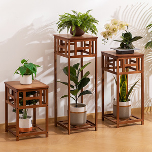 New Chinese style balcony flower stand, plant stand, living room hall household indoor floor flower pot storage rack - Product Image 2