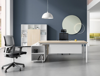 Scrivania Direzionale di Lusso Moderna e Contemporanea in Legno per Ufficio CEO