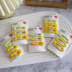 BELLEWORLD工厂批发卡片包装彩色3pcs bb夹金属发夹套装儿童女童发饰 - Product Image 4