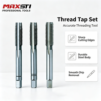 Set Tap Ulir Tangan MAXSTI, Baja Kecepatan Tinggi, Tap Sekrup Metrik, Alat Pemotong Ulir Manual untuk Pengeboran Logam