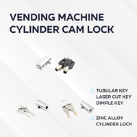 Serrure de cylindre en acier inoxydable haute sécurité moderne de grade 2 ANSI pour distributeur automatique, 2 clés en laiton, finition chromée brillante