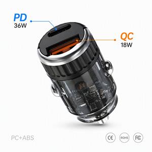 Cargador Rápido <span class=keywords><strong>para</strong></span> Auto con Doble Puerto USB C, PD 36W QC 3.0, Personalizado, Venta al Por Mayor - Product Image 1