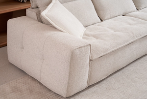 Set di Divani Componibili in Stile Nordico Moderno <span class=keywords><strong>e</strong></span> Minimalista per Soggiorno, <span class=keywords><strong>Bianco</strong></span> <span class=keywords><strong>e</strong></span> <span class=keywords><strong>Rosso</strong></span>, con Design in Spugna Resistente - Product Image 6