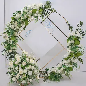 I205 New Design Rose Row Arch Shelf Decoration Artificial Flower Wedding Party Event Background Table Arrangement