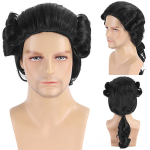 Peluca de Cosplay para Hombre, Estilo Juez, Abogado, Magistrado, en Negro, Blanco, Gris <span class=keywords><strong>y</strong></span> Beige, Fibra Sintética Resistente a Altas Temperaturas, Hecha a Máquina - Product Image 3