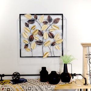 <span class=keywords><strong>Décoration</strong></span> intérieure de luxe Feuille métallique dorée <span class=keywords><strong>et</strong></span> noire Art mural <span class=keywords><strong>Décoration</strong></span> murale <span class=keywords><strong>Maison</strong></span> Hôtel <span class=keywords><strong>Décoration</strong></span> murale en métal - Product Image 2