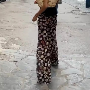 Nouvelle Arrivée Pantalon en Coton OEM de Haute Qualité pour Femme, Taille Haute Décontractée, Imprimé Léopard, Coupe Évasée, Jambe Large - Product Image 6