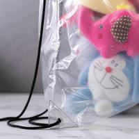 Sac à dos à cordon de grande capacité en PVC transparent, sac de rangement pour poupées, sac de transport anti-poussière, sac fourre-tout portable pour organiser les jouets en peluche, emballage cadeau