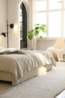 Último diseño de la cama de cuero plataforma tapizada bajo king size Smart Golden bed muebles bedroomsets