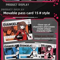 Vente en gros de cartes holographiques premium EVA Neon-Genesis Evangelions, inspirées du film d'anime, en boîte mystère à déchirer avec billet surprise