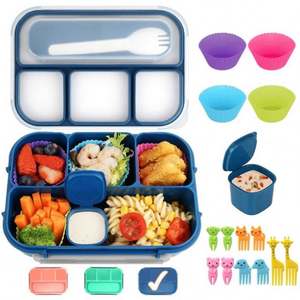 Custom Wholesale BPA-Free PP Thermal Leakproof Insulated 4-Compartment 1000ml Bento <b>Box</b> <b>Kids</b> School <b>Lunch</b> <b>Box</b> Set - Product Image 4