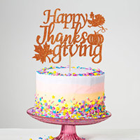 Automne Thanksgiving Thème Joyeux Thanksgiving Citrouille Gâteau Topper Thanksgiving Fête Décoration Fournitures