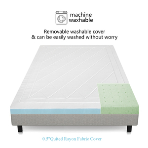 Surmatelas amovible en mousse à mémoire de forme de gel de refroidissement à débit d'air de 3 pouces pour la maison ou les chambres d'hôtel - Product Image 4