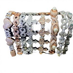 Various Designs Moissanite Bracelets <b>Bangles</b> Cuban Link Chains 925 Sterling Silver Gold Plated Hip Hop <b>Mens</b> GRA VVS - Product Image 3