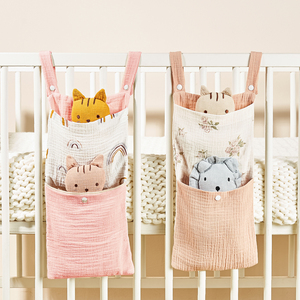 กระเป๋าเก็บของเล่นผ้าอ้อมแบบพกพาสำหรับใส่เปลเด็กทำจากผ้าฝ้ายมัสลินแบบ100% ใหม่ - Product Image 1