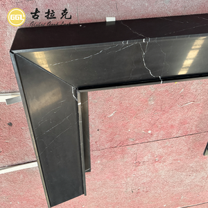 Chimenea de Mármol <span class=keywords><strong>Nero</strong></span> Marquina, Repisa de Piedra Natural, Diseño Personalizado para Sala de Estar, Villa, Decoración de Hotel - Product Image 2