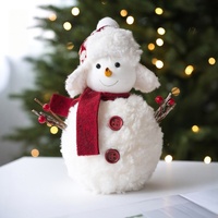 Adorable poupée bonhomme de neige en peluche tricotée, ornement de table en polyfoam, idéal pour le sapin de Noël et la décoration intérieure.