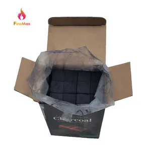 FireMax Wholesale Nature Solid Coconut Shell Charcoal Square Coconut Shell Low Ash Charcoal For Shisha