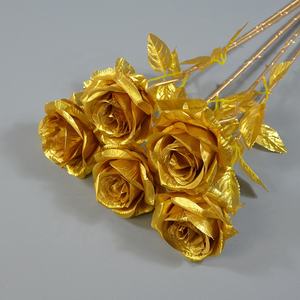 Fleur noire d'halloween, fleurs de Roses artificielles, Rose en soie au toucher véritable, Bouquets à tige longue et simple fausse fleur - Product Image 4