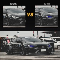 HETOP pour phares de Civic 2016-2022, mise à niveau RGB, plug and play, phares LED de voiture, feux de jour DRL, lampes avant modifiées pour Honda