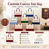 Sac fourre-tout en toile pour femme, tendance, avec motifs et logos des universités afro-américaines (HBCU), excellent rapport qualité-prix, vente en gros
