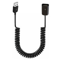 Câble d'extension USB spiralé mâle-femelle 1M USB 2.0 rétractable en PVC pour transfert de données et charge