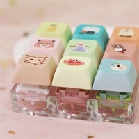 Porte-clés anti-stress personnalisé avec logo, style anime, bouton-pression en plastique, touches de clavier, pour cadeau