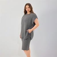 Suéter de Punto de Talla Grande, Minimalista, con Costuras Expuestas, Holgado, Informal, Versátil para Mujer