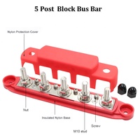 12V 300A barre omnibus 5 goujons M8 bornier à ressort bloc de Distribution d'alimentation couvercle de bloc de jonction de batterie marine automobile