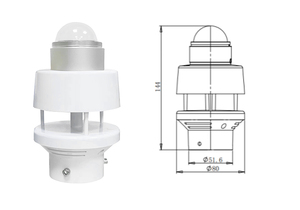 Mini-C6AF 6 en 1 Sensor Ultrasónico de Velocidad del Viento y Energía Solar Total 0-1500W/m2, Temperatura y Humedad para el Medio Ambiente - Product Image 3