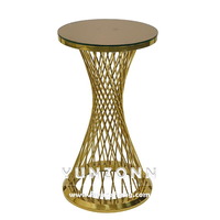 Table de bar à gâteaux moderne en acier inoxydable Table de fête ronde pour événement de mariage pour l'extérieur/hôtel Vente en gros