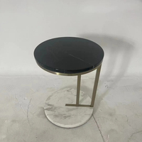 Tables basses et d'appoint rondes modernes de luxe, cadre en acier inoxydable doré, plateau en métal, ensemble de meubles de salon personnalisable