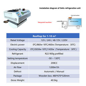 Unità refrigerata DC 12V 24V 48V 60V 72V Thermo king Truck furgone unità di refrigerazione per triciclo - Product Image 5