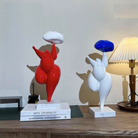 Sculpture de fée abstraite moderne en forme d'animal de dessin animé, objet décoratif pour hall d'hôtel, en résine polyester faite à la main, taille personnalisée