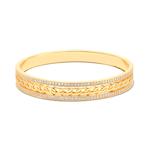 Bracelet tendance en acier inoxydable 316L plaqué or PVD avec accents de diamants pour femme, idéal comme cadeau - Product Image 2