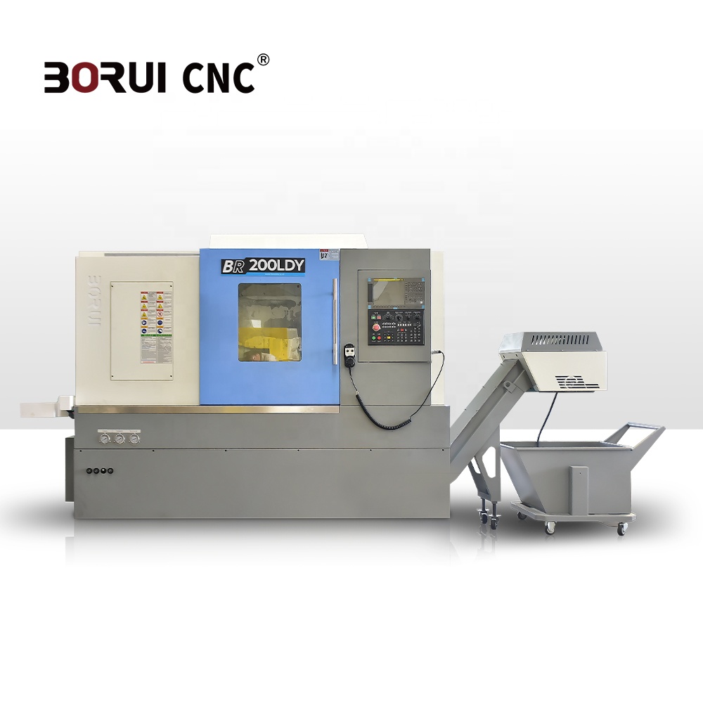 Высокоточный токарный станок с ЧПУ BORUI BR200LDY с наклонной кроватью с системой управления Fanuc и тайваньским шпинделем