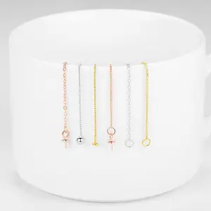 Khuyên Tai Bạc Sterling 925 Tua Rua Hàn Quốc Phổ Biến Cho Nữ Dây Chuyền Làm Hạt Charm Lấp Đầy Màu Vàng Hồng Phụ Kiện Tự Làm