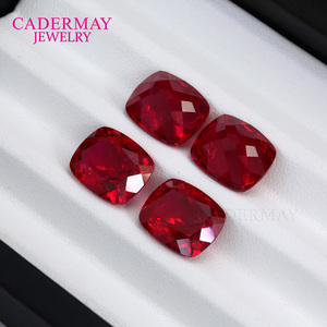 Cadermay 뜨거운 판매 긴 쿠션 모양 실험실 성장 루비 비둘기 혈액 레드 4*6mm ~ 12*16mm 하이 퀄리티 합성 루비 원석 - Product Image 1