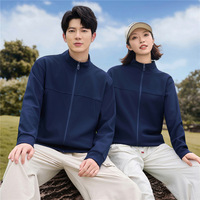Sweat à capuche zippé à col montant 330g avec logo personnalisé, cardigan unisexe, uniforme de classe, chemise promotionnelle, veste